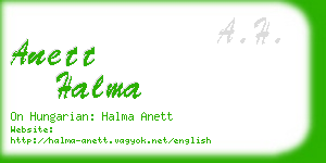 anett halma business card
